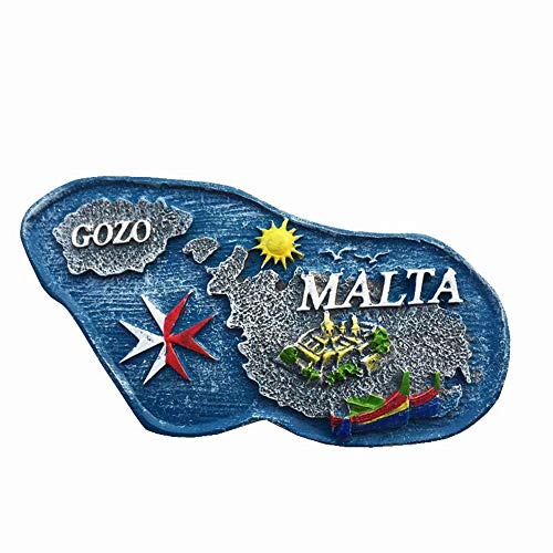 Malta Malta Magnete da frigorifero 3D Malta Decorazione per la casa e la cucina, Malta Frigorifero Magnete turistico souvenir regalo