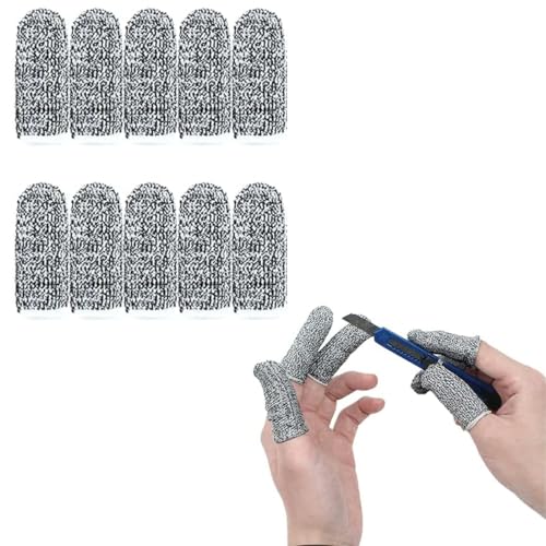 TEOZBLU 10 Piezas Cunas De Dedos Resistentes A Los Cortes, Cunas De Dedo, Protectores De Dedos Cunas De Dedos Reutilizables EláSticas ProteccióN Contra Cortes Para Trabajo, JardíN, Cocina