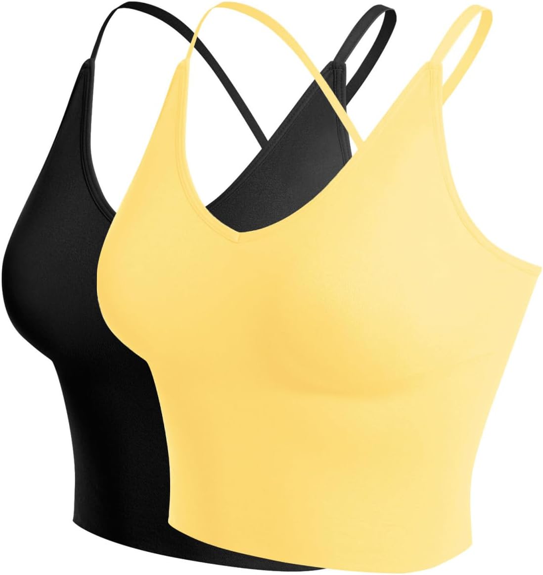Design by Olivia Women's Longline Sports Bra Padded Workout Yoga Tank Top Gym Running Fitness Crop Top Shirt