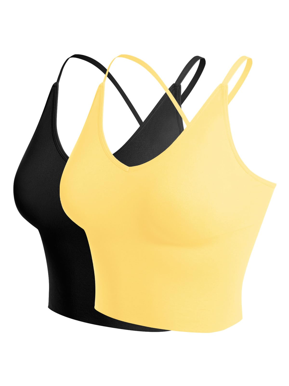 Design by Olivia Women's Padded Sports Bra Longline Workout Crop Top