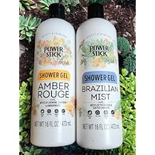 Power Stick Shower Gel Set, Brazilian Mist and Amber Rouge, 16 Fl Oz Each, 2-Pack