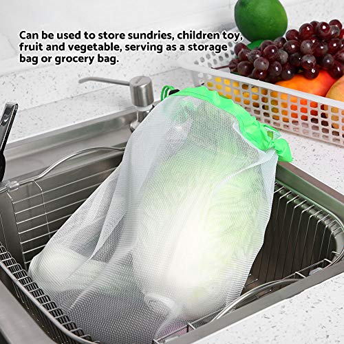 15 sacos de malha, transparente, reutilizável, ecológica, lavável, sacos duráveis para viagens, acam