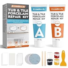 Bondtech Porcelain Repair Kit, White Bathtub & Tile Repair Kit, for Tub, Enamel, Fiberglass, Acrylic, Porcelain, Ceramic, Marble, Granite, Chips, Dents, Cracks, Hole 101