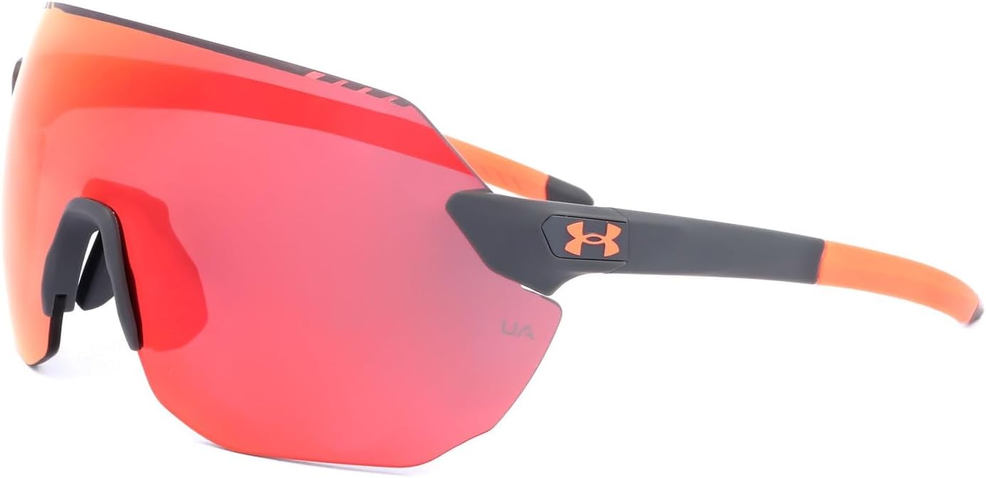 Under Armour Unisex Non-Polarized Mask Policarbonato Mtgryorng Plastic Sunglasses, Mtgryorng, 99mm, Mtgryorng, 99mm