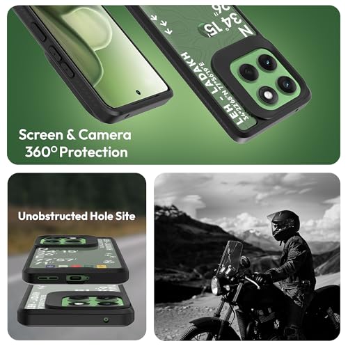 Image of KAPAVER GPS Edition Back Cover Case Compatible with Motorola Edge 60 (PC + TPU) (Leh-Ladakh-Black)