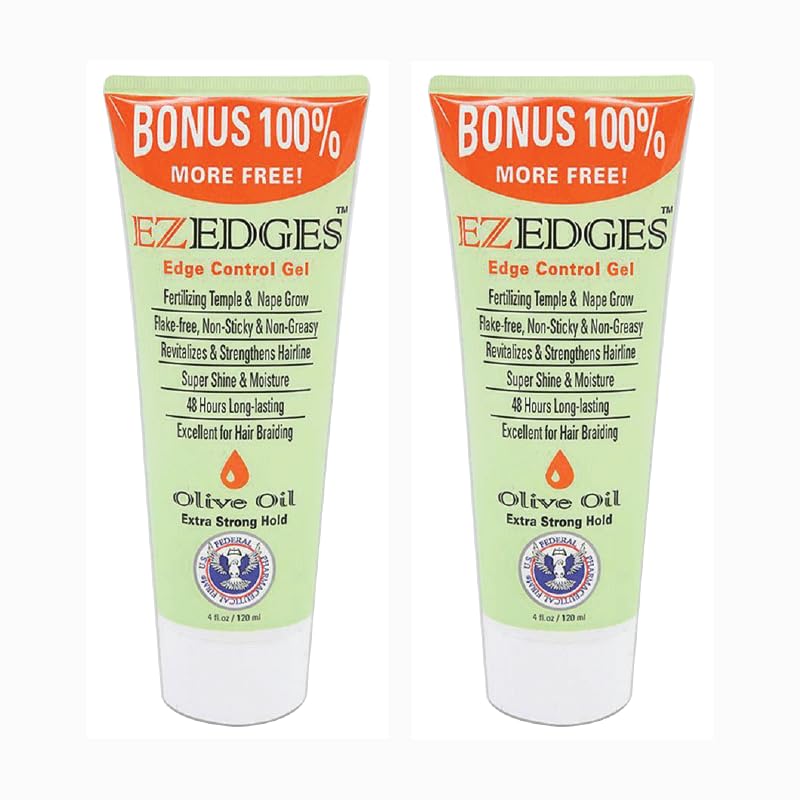 EZEDGES EDGE CONTROL GEL Extra Strong Hold (aceite de oliva), 4 onzas (paquete de 2) disponible en Yaxa Peru