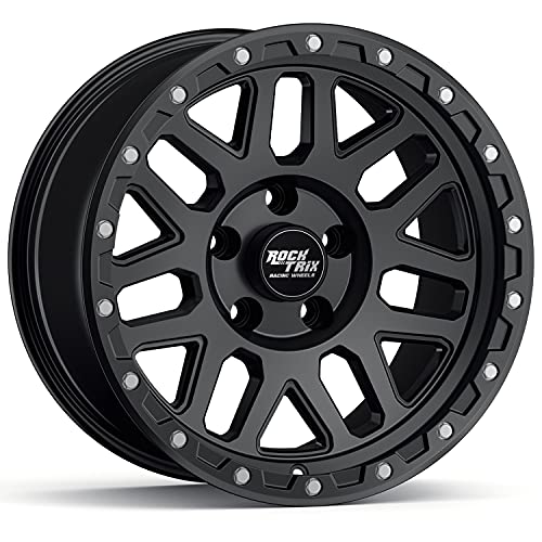 RockTrix RT110 17 inch Wheel Compatible with Jeep Wrangler JK JL 17x9 5x5 Wheels (-12mm Offset...
