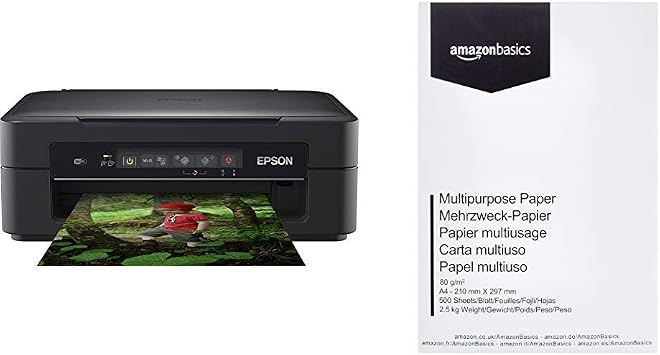 Epson XP255 Impresora de inyección de Tinta 3IN1 C11CH17403 A4/WLAN \u0026  AmazonBasics Papel Multiusos para Impresora A4 80gsm, 1 Paquete, 500 Hojas,  Blanco : Amazon.es: Oficina y papelería
