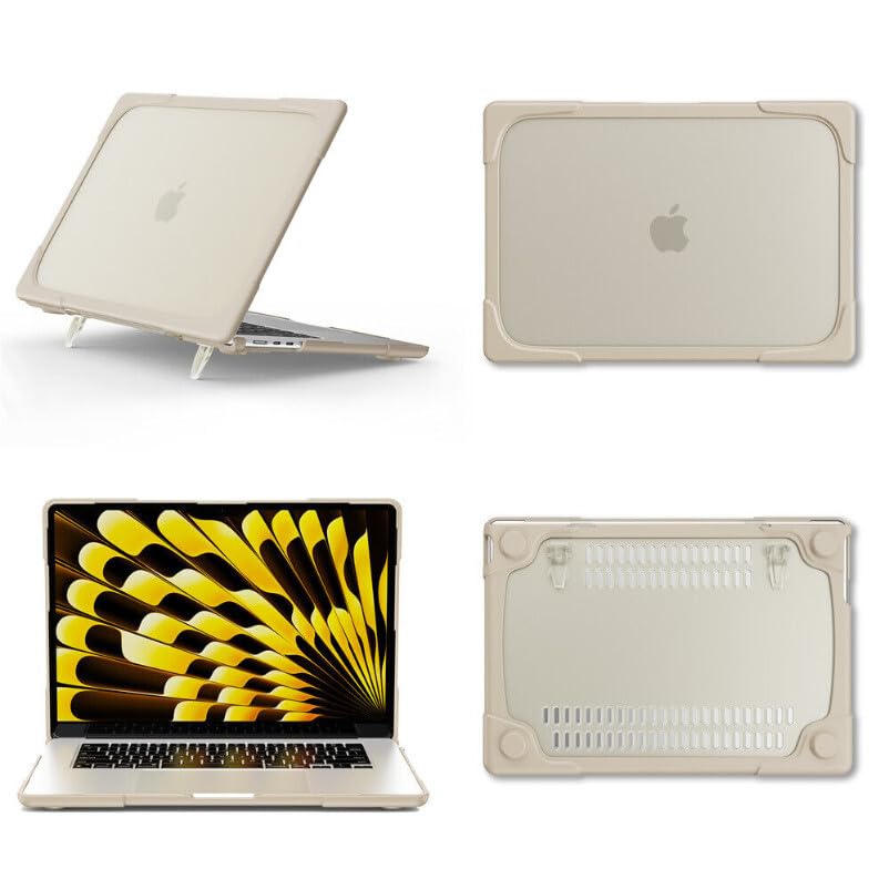 Funda compatible con Microsoft Surface Laptop Go2 de 12.4" Modelo: 2013 (Color: Caqui) Funda rígida con soporte frontal y trasera