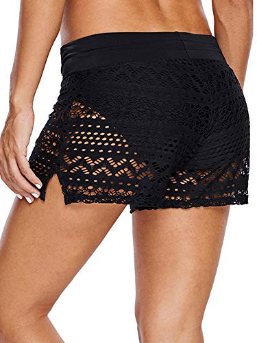 Willbond Women Swimsuit Shorts Swimsuit Bottoms For Women Swim Shorts With Brief Summer Plus Size Swim Briefs Boardshort Swimwear Tankini Beach Trunks High Waisted For Swimming(,) Black #TOP1