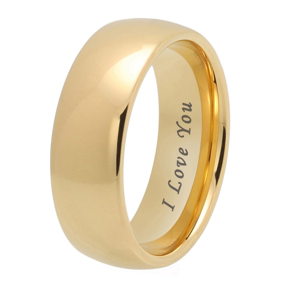 TUTISS 4mm 6mm 8mm 10mm Silver/Gold/White Tungsten Rings for Men Women Couple Fashion Jewelry Anniversary Engagement Wedding Bands Domed Polished I