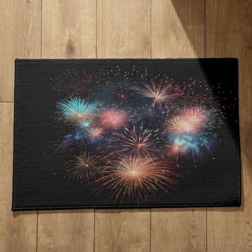 CEVAN Alfombra XL Felpudo Entrada Casa Oferta Fuegos Artificiales Alfombra Oriental Entrada Interior Felpudo Anime Superficie de Franela Suave, Diseño Personalizable 40x60cm