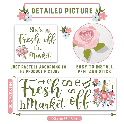 Vinilo Decorativo Wall Decal Tema Mercado para Boda miniatura 2