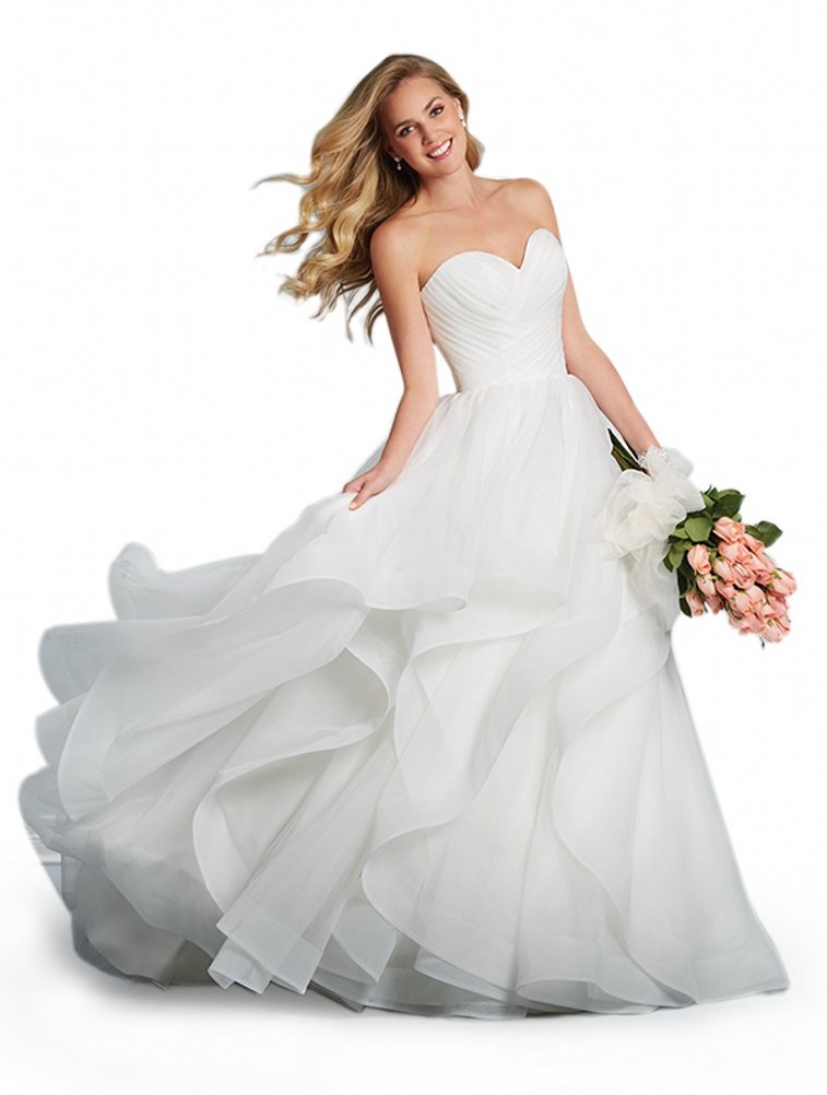 Women's Sweetheart Backless Tulle Layer Pleated A-Line Bride Gown Beach Wedding Dress