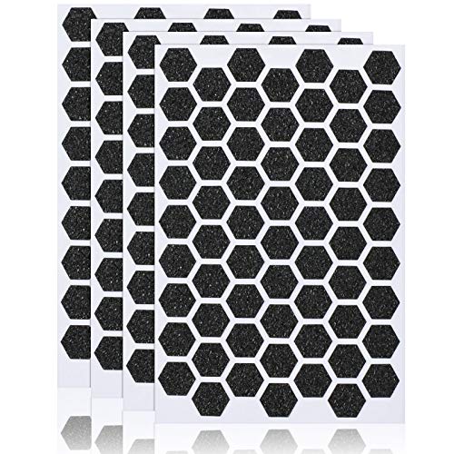 4 Sheets Phone Grip Tape Stickers Anti Slip Cell Phone Keyboards Grips Mouse Grip Rubber Grip Tapes Stickers Hexagon Adhesive Grip Decals for Phone Case Game Machines Controllers (Black)