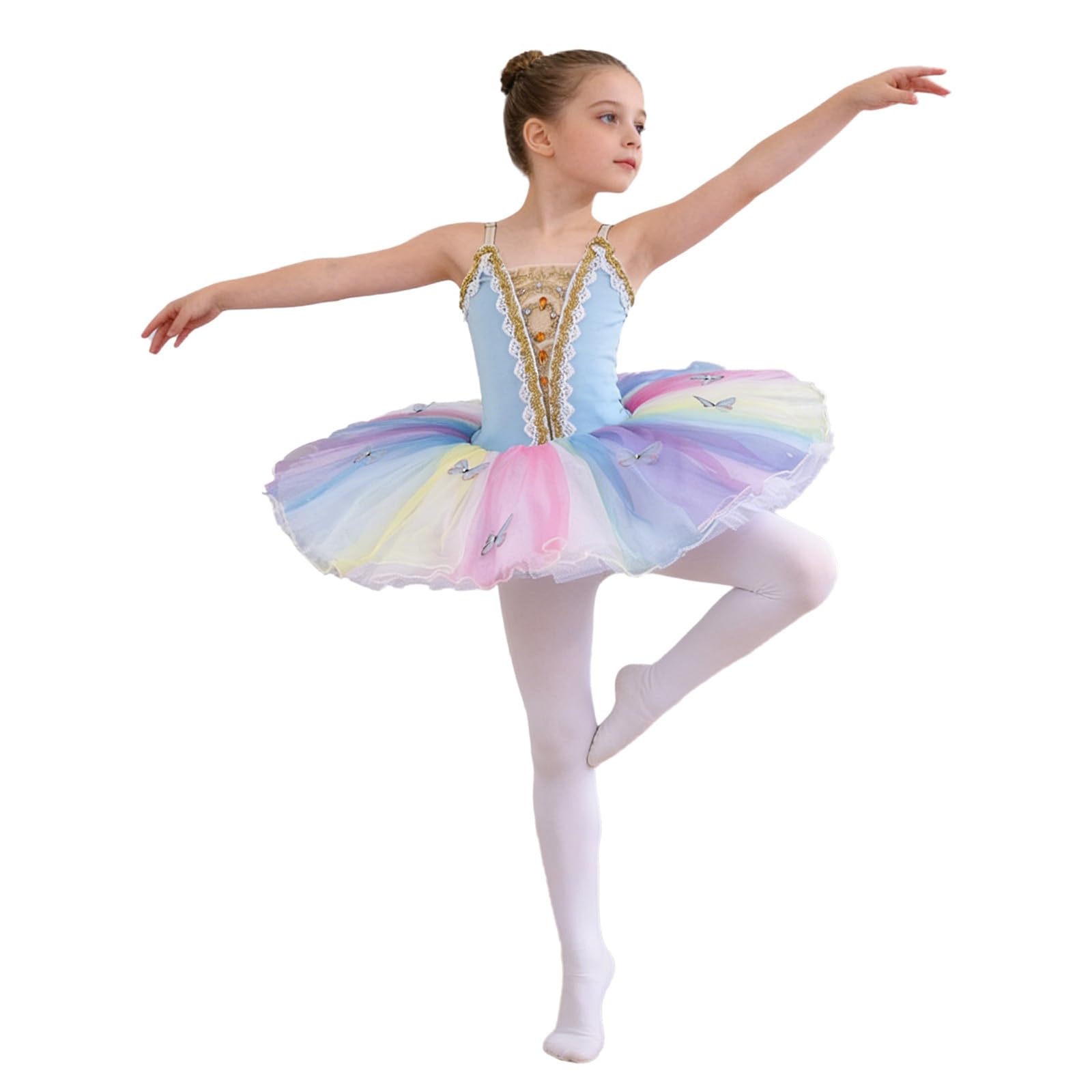 inlzdz Niños Maillot De Ballet Vestido Tutu Bailarina Body Clásico Patinaje Artístico Competición