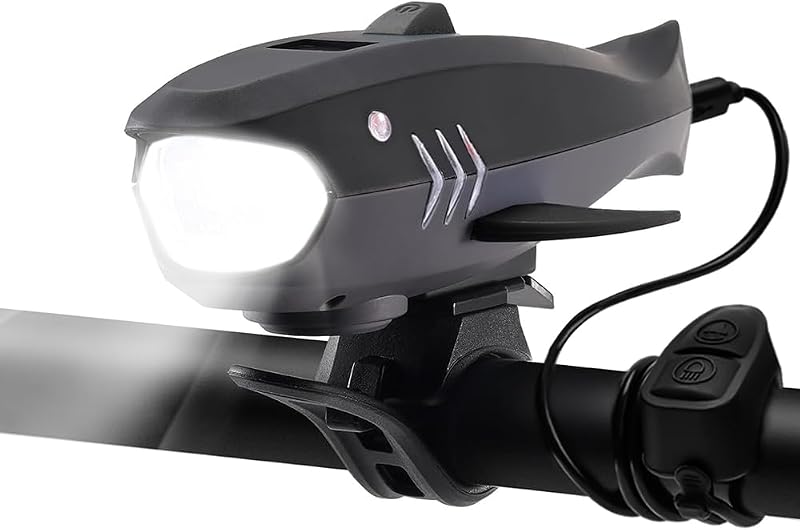 Bocina de bicicleta con luz, campana de bicicleta eléctrica de 120 dB y faro recargable de 400 lm, accesorios de bicicleta para niños impermeables IPX4 para niños/niñas, scooters
