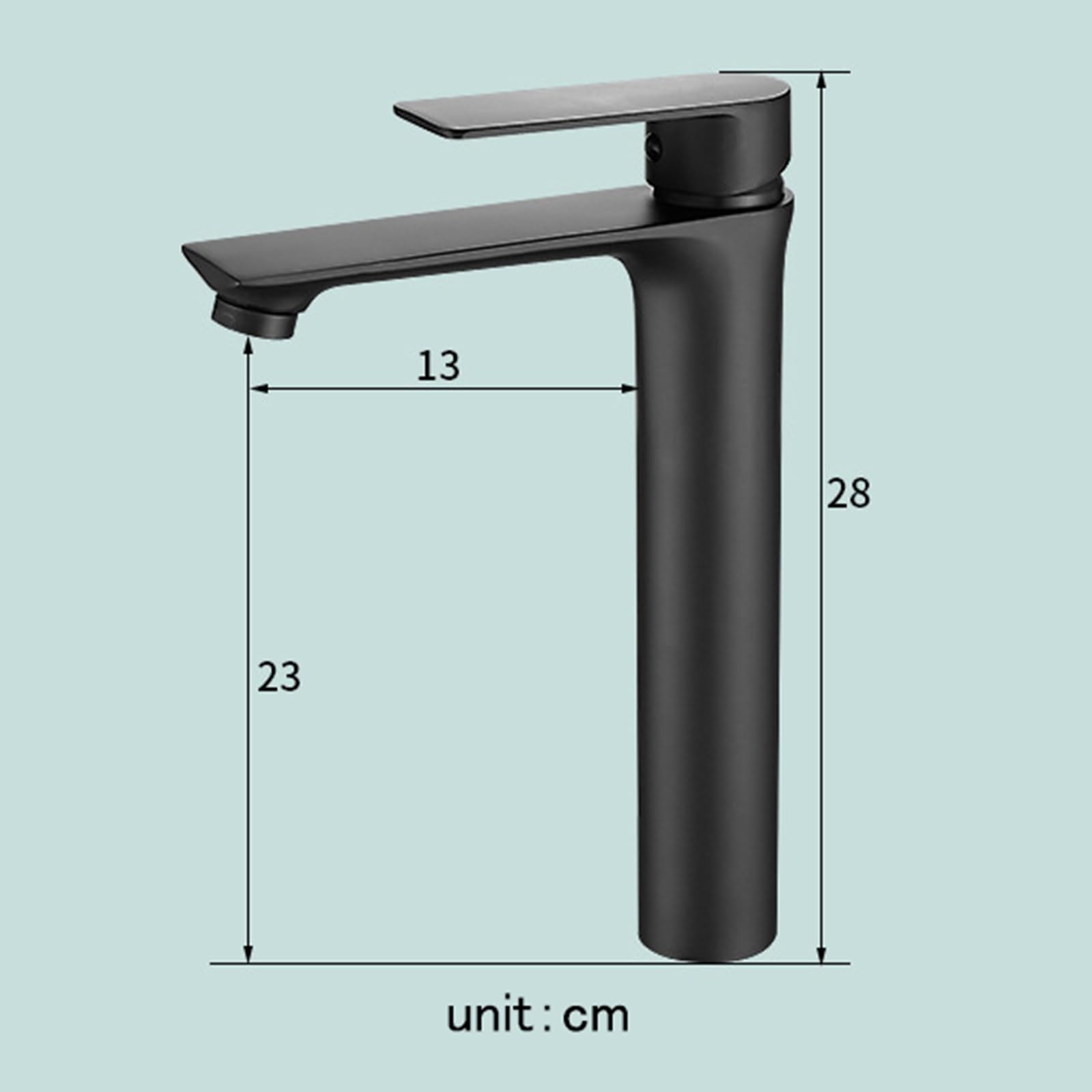 Badezimmer Waschtischarmatur Bad Armaturen Waschbecken Einhebelmischer Waschbecken Bad Hoch Einloch Wasserhahn Aus Kupfer Für Heißes Und Kaltes Wasser,Schwarz,60CM Schlauch