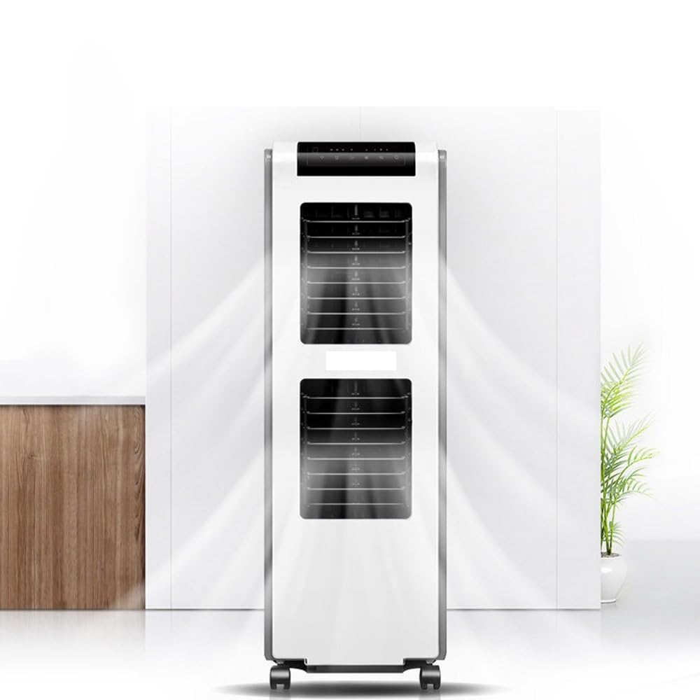 Refroidisseur d'air par évaporation Refroidisseur d'air tour avec réservoir de 30 L, double entrée d'eau