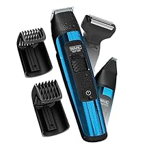 Wahl Manscaper Total Body Grooming and Your Hair Down There Rechargeable Deluxe Hair Trimmer and Shaver with Safe-Touch Detachable Stainless Steel Precision Blades - Model 5708
