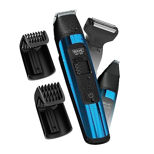 Wahl Manscaper Deluxe Hair Trimmer and Shaver for Total Body Grooming and Your Hair Down There with Safe-Touch Detachable Stainless Steel Precision Blades - Model 5708