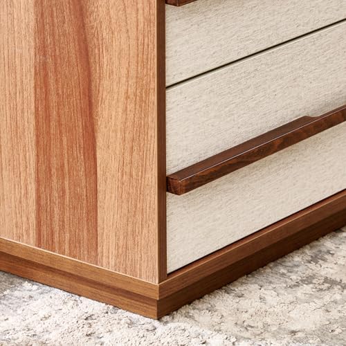 Image of Home Centre | Shoji Chest of 4 Drawers | Engineered Wood | Brown | 1 Year Warranty