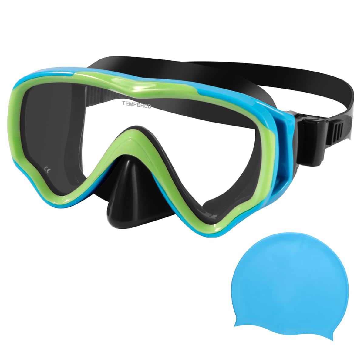 Berallo Kids Snorkel Gear Diving Mask Anti-Fog and Anti-Leak Swim Goggles Snorkeling Glasses Durable Tempered Glass Mask for Children 4 - 14 Age