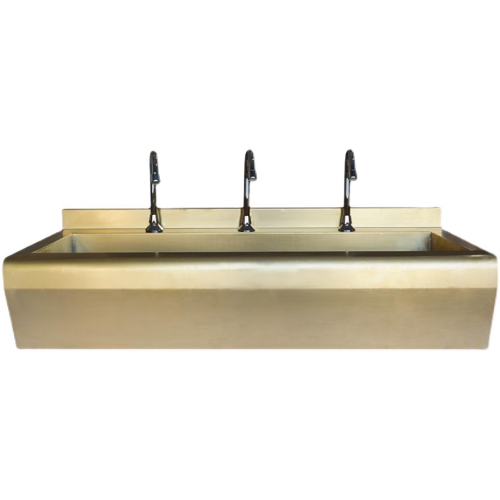 AYCDL Stainless Steel Sink Commercial Hand Washing Basin, Multifunctional Large Sink Kitchen Sink Laundry Station Mop Sink, with Sink Strainer and Faucet, f,120×40CM