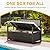 DWVO 70Gal Outdoor Storage Bench with Cushion & Composite Wood Backrest, All-Weather Wicker Deck Bench with Rustproof Bag, Poolside, Patio, Garden (Brown)