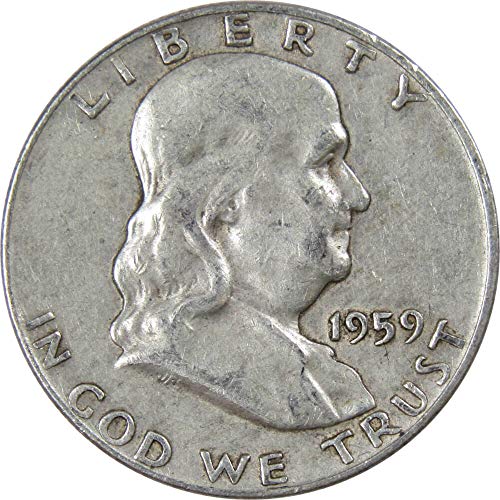 1959 Franklin Half Dollar VF Very Fine 90% Silver 50c US Coin...