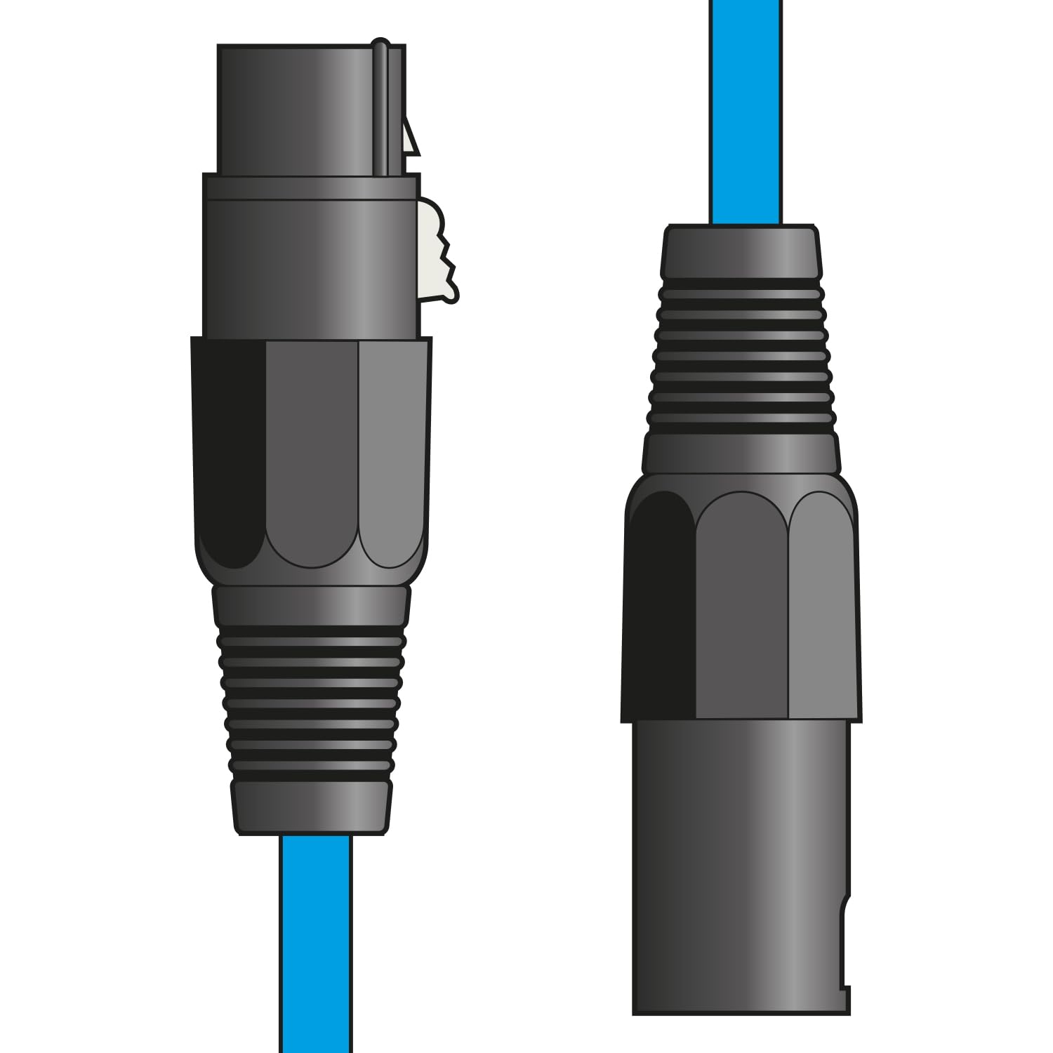 Citronic XLR Male - XLR Female Microphone Cable Blue - 12 Metres