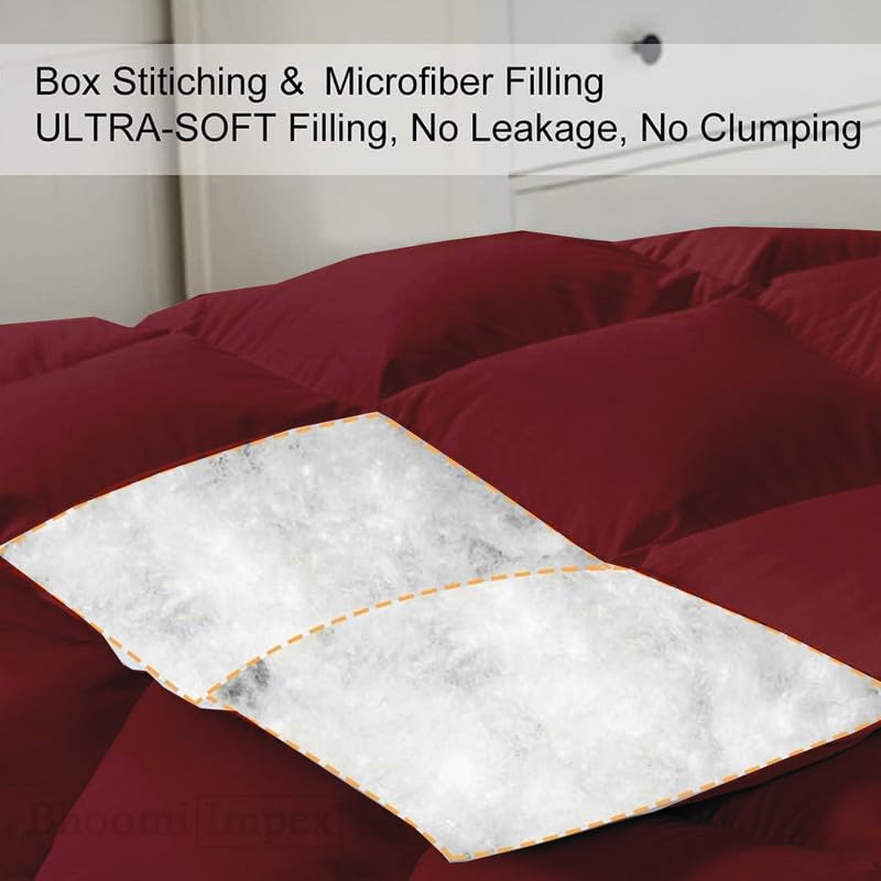 Image of Down Blanket, Extra Lightweight Summer Comforter for Double Bed | 100 GSM Ac Comforter Super Soft Fluffy ComforterDouble Bed Comforter | Dohar | Duvets |Soft Microfiber Fabric (100 GSM, Red)