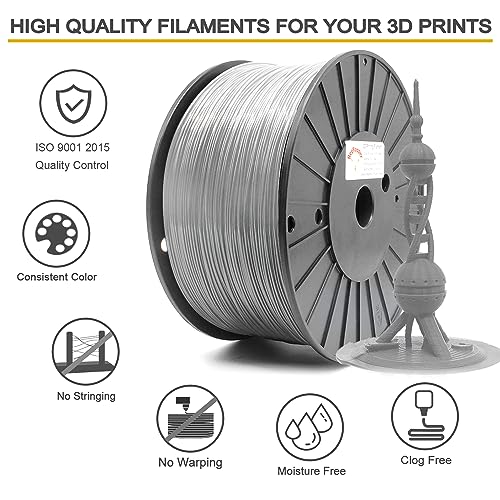 Image of RepRapper Gray MPLA (Modified PLA) Extra Strong PLA Plus Filament for 3D Printer 1.75mm (± 0.03mm) 6.6lbs (3kg)