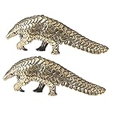 TENDYCOCO 2 Piezas Vasija Pequeña De Bronce Pangolin Adorno De Feng Shui Colgantes del Zodiaco Chino Encantos Figuritas De Pangolín En Miniatura Decoración Animal Delicado Latón Porcelana