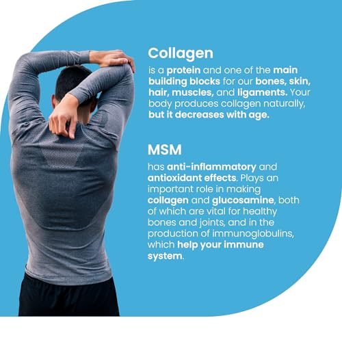 Swedish Nutra - Joint Support Collagen - Packung mit 500 ml, 33-Tage-Vorrat | Beerengeschmack | mit Glucosamin & MSM | 100% natürliches Aroma, zucker- & glutenfrei | hohe Absorptionsrate