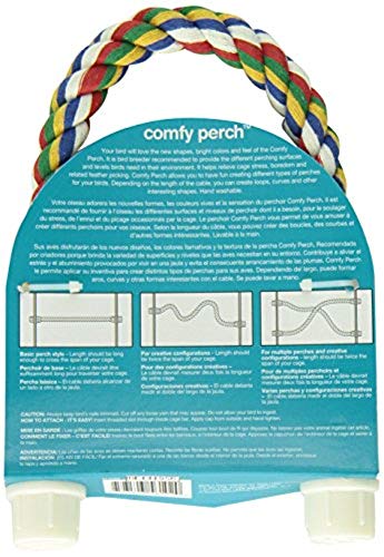 Image of JW Pet Comfy Perch For Birds Flexible Multi-color Rope, Medium - 14 inch Length