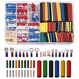 Kit de 723 Piezas Terminales para Cables Conectores Eléctricos - 395 Terminales Aisladas + 328 Tubos Termorretráctiles -...