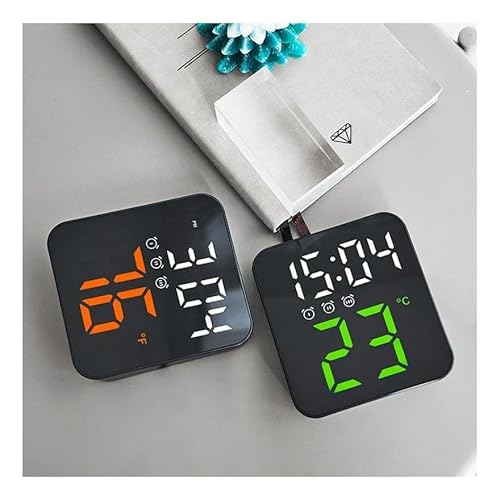 Relógio Digital LED com Temperatura e Alarmes - Mesa e Parede, USB/Bateria ®MaiXpro