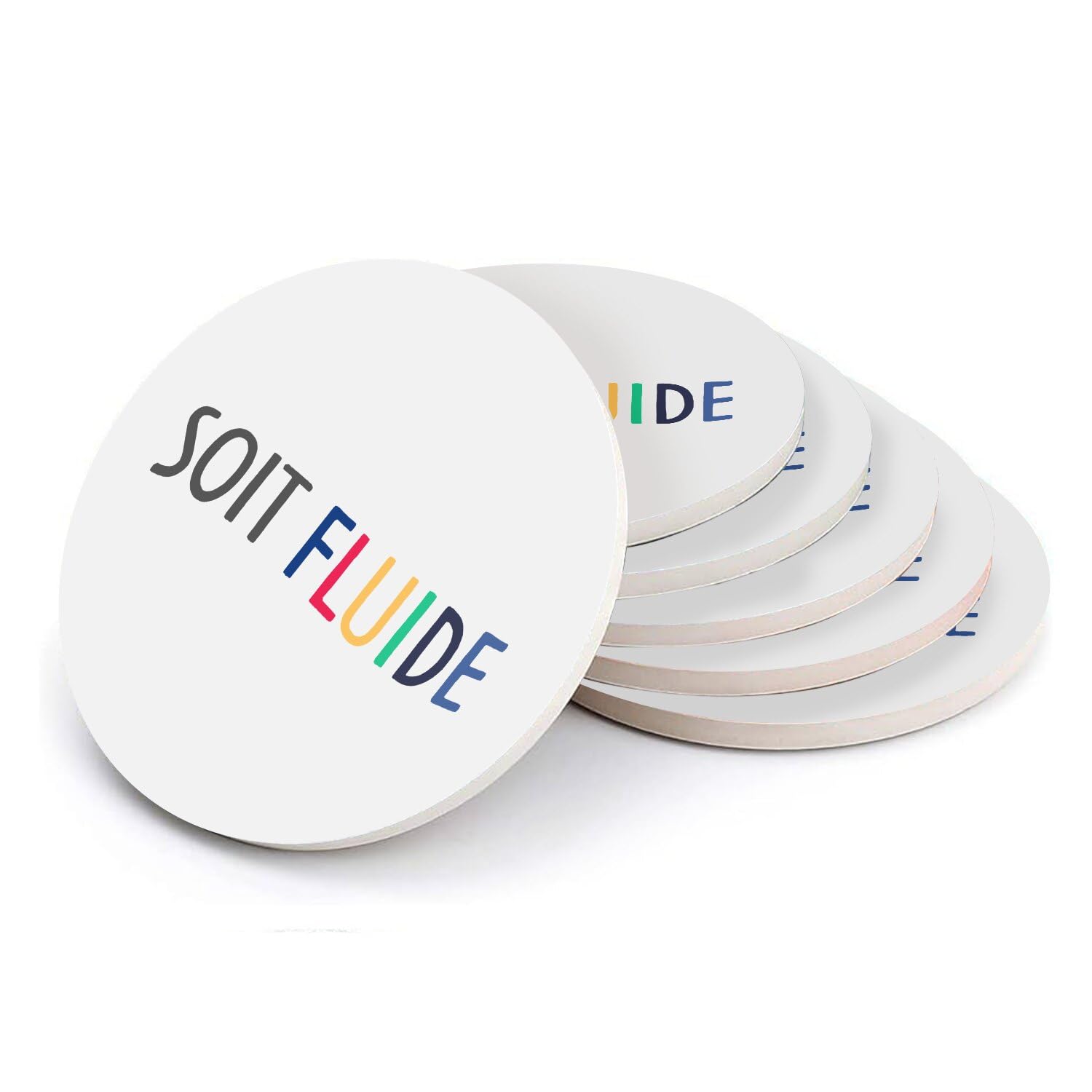 Sous verre céramique LGBTQ+ Pride lot de 6 | Cadeau idéal fier et coloré