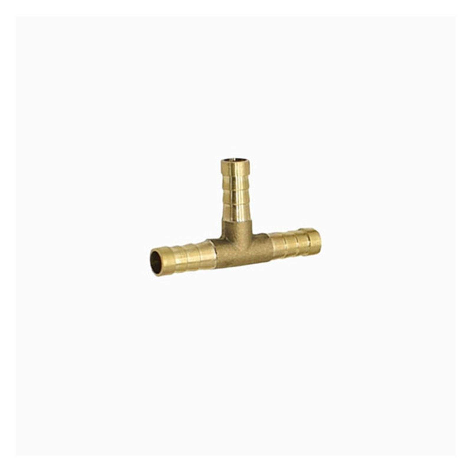 Manguera de jardín Conexión rápida En forma de T 8 mm 10 mm 14 mm 16 mm Latón Barb conector en forma de T separador de agua del aire Tubería de gas Tubería rápida Conector Instalación de tuberías 50Pc