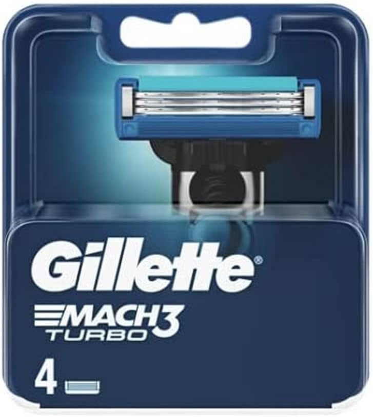 Gillette Mach3 Turbo Men's Razor Replacement Blade Designed with Precision Cut Steel to Last 15 Shaves per Sheet 4