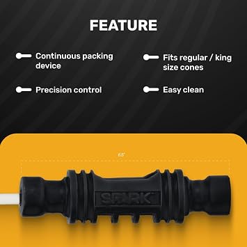 Spark Cone Filler Machine - Fast Side-Injection Loading Tool - Made in USA - Precision Packing for King Size Pre-Rolled Cones - Universal Fit - Compact Portable