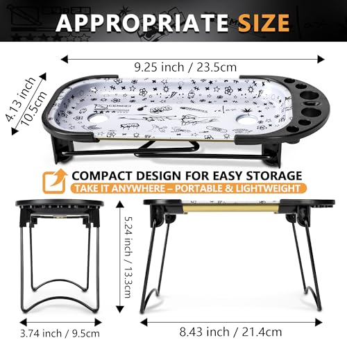 All-in-One Metal Rolling Tray Set with Cone Loader – Premium Foldable Tray, Pre Roll Machine, Ashtray, Candy Grinder & Storage – Fits King Size & 1 1/4 Papers - Image 5