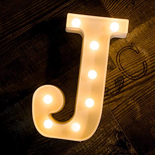 Image of Marquee J Alphabet Shaped LED Light Lamp for Decoration Decore Walls Hanging Birthday Party Wedding (J)
