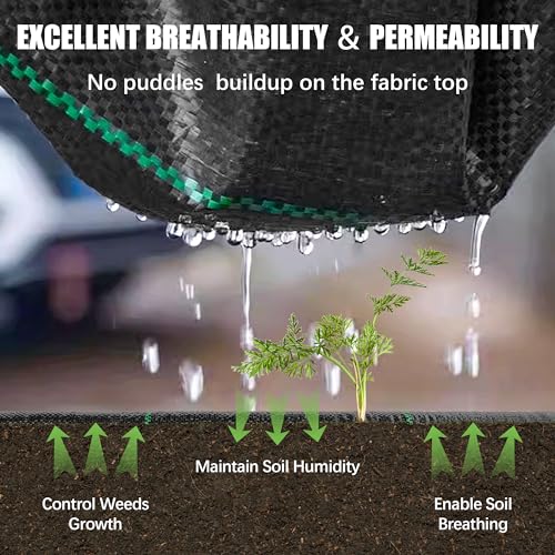 ZJIA 4FT x 50FT Weed Barrier Landscape Fabric 5.8oz Heavy Duty Woven Ground Cloth Cover Weed Block