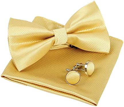 Alizeal Mens Party Bow Tie, Hanky and Cufflinks Set