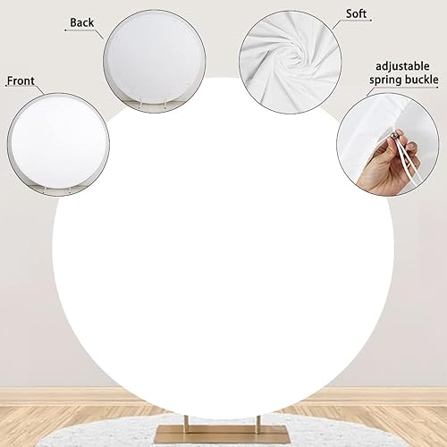 Miniatura 4 de Yeele Cubierta de fondo redonda de princesa para baby shower, de 6 x 6 pies, con texto en inglés "A Little Princess is on Her Way", fondo de