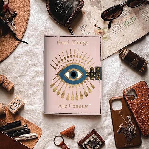Image of DI-KRAFT Customize Diary with Name with Beautiful UV Prints | Customized Leather Writing Diary Unruled White Paper Journal Personal Notepad Sheets Daily Planner for Gifting (Pattern 22)