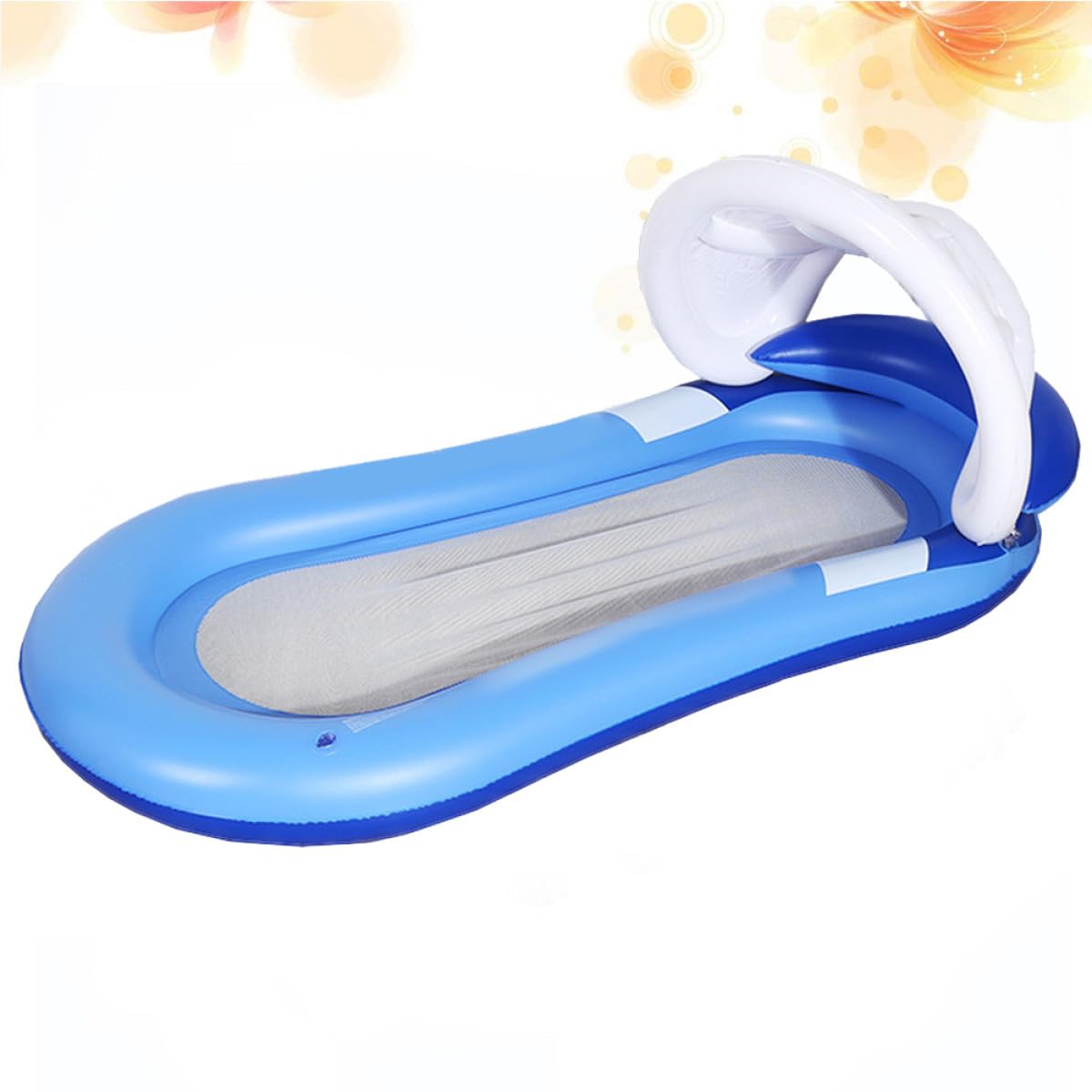 Cama Flotante Inflable con Sombrilla Desmontable, Hamaca de PVC