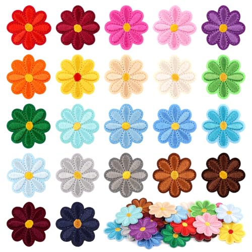 22 Stück Patches zum Aufbügeln, Blume Aufnäher Kinder, Flicken zum Aufbügeln, Aufnäher zum Aufbügeln, Bügelbilder für Textilien - Kleidung, Jeans, Taschen, Dekoration